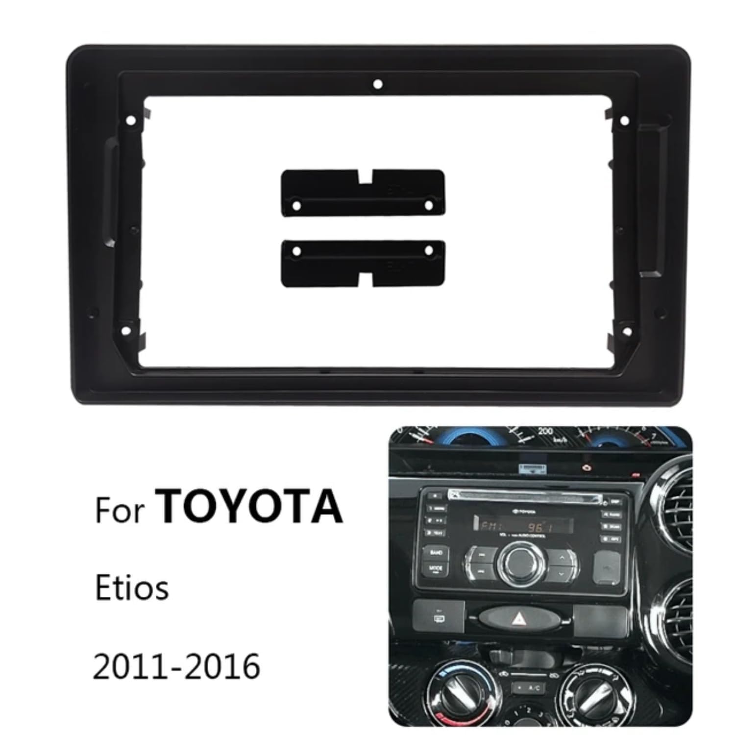 Audio Wheels Android Stereo Frame for 9 Inch Android Stereo with Power Cable Connector for Etios Liva