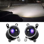 Audio Wheels 2 Inch LED Projector Fog Lamp with Cover - 120W, 6000K White (15000LM) with Blue Tint Film  12V24V Fog Light for Car & Vehicle Modification  For Maruti Suzuki WagonR 2014