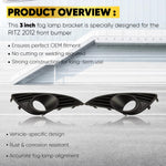 Audio Wheels 3 Inch Fog Lamp Mounting Cover / Bracket Kit - Car & Vehicle Fog Brackets | Direct Replacement Set | Compatible with Maruti Suzuki Ritz 2012