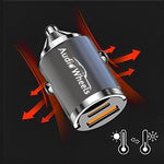 Audio Wheels 130W Dual Output Car Fast Charger – 100W USB & 30W Type C PD, Fast Charging Adapter Wide Compatibility for iPhone, Android Smartphones, and Tablets.