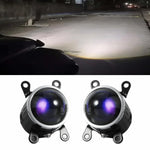 Audio Wheels 2" LED Projector Fog Lamp with Cover - 120W, 6000K White (15000LM) with Blue Tint Film | 12V/24V Fog Light for Car & Vehicle Modification | For Huyndai Verna 2023 - Audio Wheels