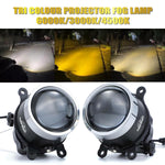 Audio Wheels 3 Inch LED Projector Fog Lamp with Cover - 120W, Tri-Color (White/Warm/Yellow) | with Blue Tint Film | 12V/24V Fog Light for Car & Vehicle Modification | For Maruti Suzuki WagonR 2020.