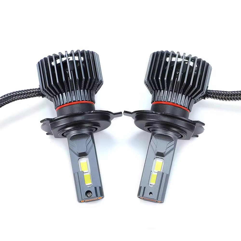 Audio Wheels H4 Car LED Headlight Bulbs, 110W 16,000 Lumens Super Bright LED Headlight Conversion Kit For Cars 6000K Cool White Quick Installation Halogen Replacement, Set Of 2