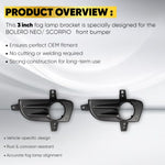 Audio Wheels 3 inch Fog Lamp Mounting CoverBracket Kit - Car & Vehicle Fog Brackets  Direct Replacement Set  Compatible with Mahindra BOLERO NEO & SCORPIO