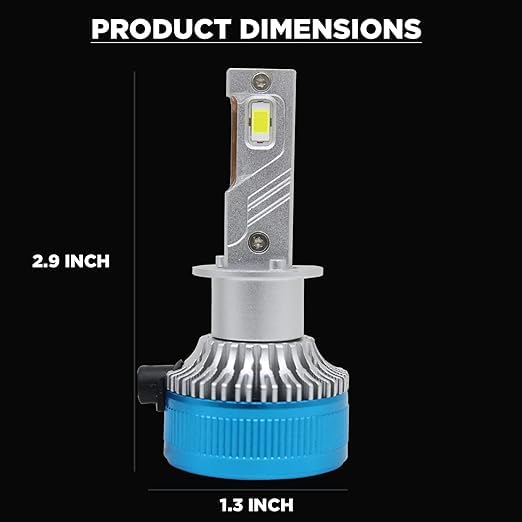 Audio Wheels H1-100W Car LED Headlight Conversion Kit – 20,000 Lumens Super Bright 6000K Cool White, Quick Installation Halogen Replacement, Pack of 2 (H1)