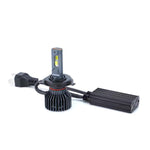 Audio Wheels Grey H4/H19–160W LED Headlight Bulbs Super Bright, 16,000 Lumens, 6000K Cool White for Quick Installation.