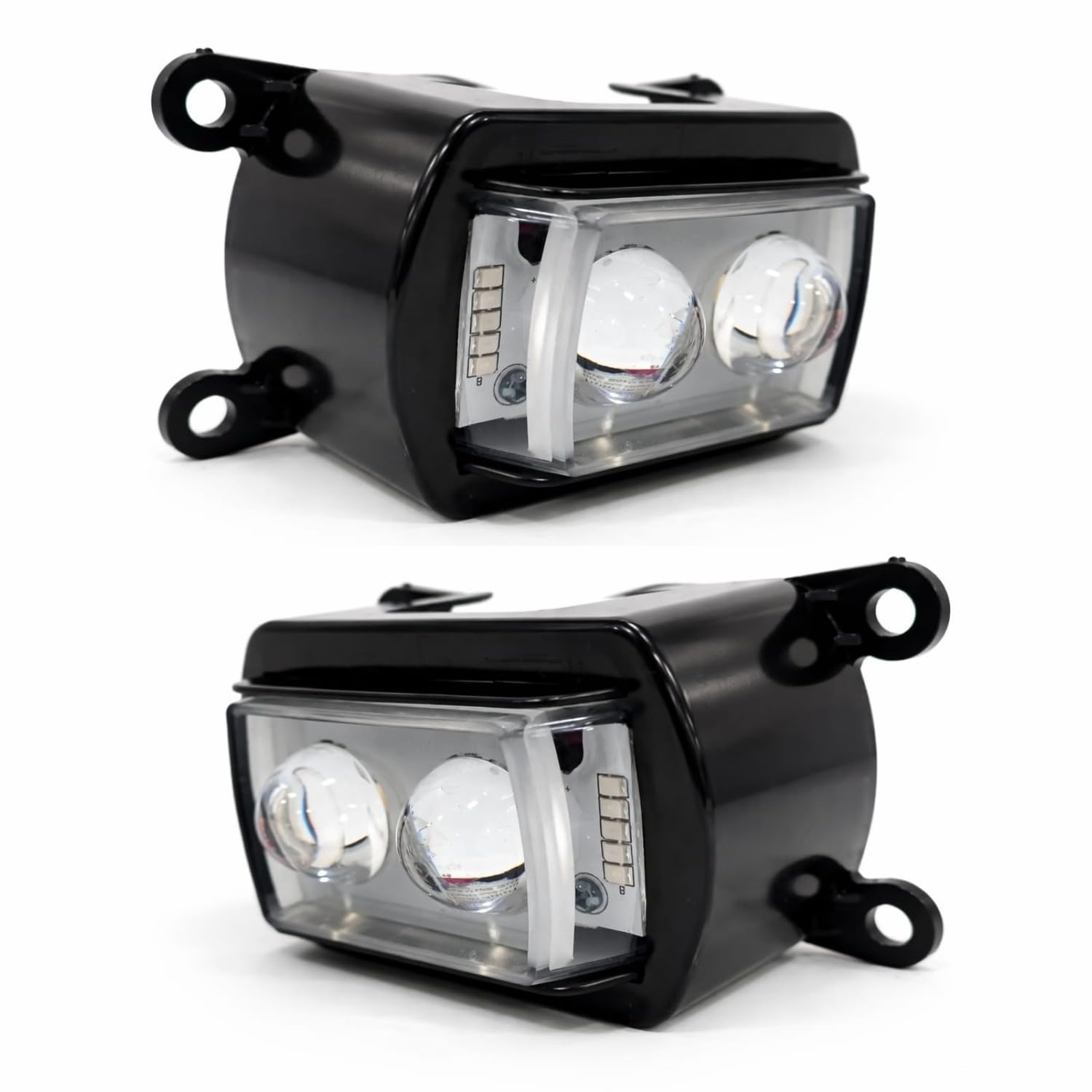 Audio Wheels LED Daytime Running Light (DRL) Fog Light Set for Maruti Suzuki BREZZA | Switchable White/Yellow/Red/Blue | 15W LED | DC 12V Plug & Play | 90% Power Saving