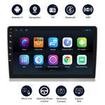Audio Wheels Double Din Car Stereo 9" 1G+32G Android 12 Multimedia BT Player Touchscreen with Mirror Link Split Screen GPS Navigation WiFi USB SWC Dome Rear Camera+GPS Antenna+Microphone