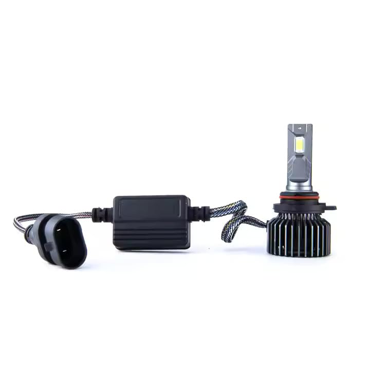 Audio Wheels 9005 LED Headlight Bulbs – 160W High-Performance Lighting, 16,000 Lumens Brightness, 6000K Cool White Glow for Maximum Visibility and Quick Installation.