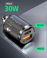 Audio Wheels 130W High-Power Dual-Port USB-C Car Charger: PD-30W & QC,100W LighterFast Charging Adapter for All Smartphones and teble's and More.