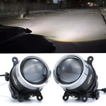 Audio Wheels 3 Inch Universal LED Projector Fog Lamp - 120W, White-6000K (15000LM) with Blue Tint Film | 12V/24V Car Projector Fog Light for Vehicle Modification