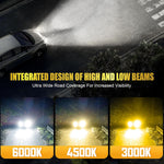 Audio Wheels LED Projector 1.8 Inch Fog Lamp with Cover 120W, Tri-Color (White/Warm/Yellow) | Fog Light for Car & Vehicle Modification | Compatible with Tata Nexon, Punch, Harrier OR Curvv