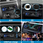 Audio Wheels Car Radio Bluetooth Single DIN Car Stereo Audio, Car Audio with Handsfree and Remote Control,Supports FM/ MP3/SD/AUX/Dua USB/EQ/Quick Charge | Not a CD Player