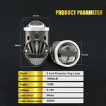 Audio Wheels 2" LED Projector Fog Lamp with Cover - 120W, 6000K White (15000LM) with Blue Tint Film | 12V/24V Fog Light for Car & Vehicle Modification | For Huyndai Verna 2023 - Audio Wheels