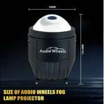 Audio Wheels 3 Inch LED Projector Fog Lamp for Car | 120W High Power | 6000K White (15,000 Lumens) | Universal Fit | Waterproof | 12V/24V Vehicle Modification Fog Light