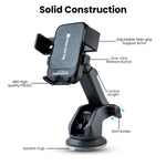 Audio Wheels Car Phone Holder 360° Rotation, Grip Go Series, Suction Cup Mount Auto Lock, Extendable Arm, Single-Handed Use, Shockproof Design Dashboard Accessories for Flexible Mobile Holder.