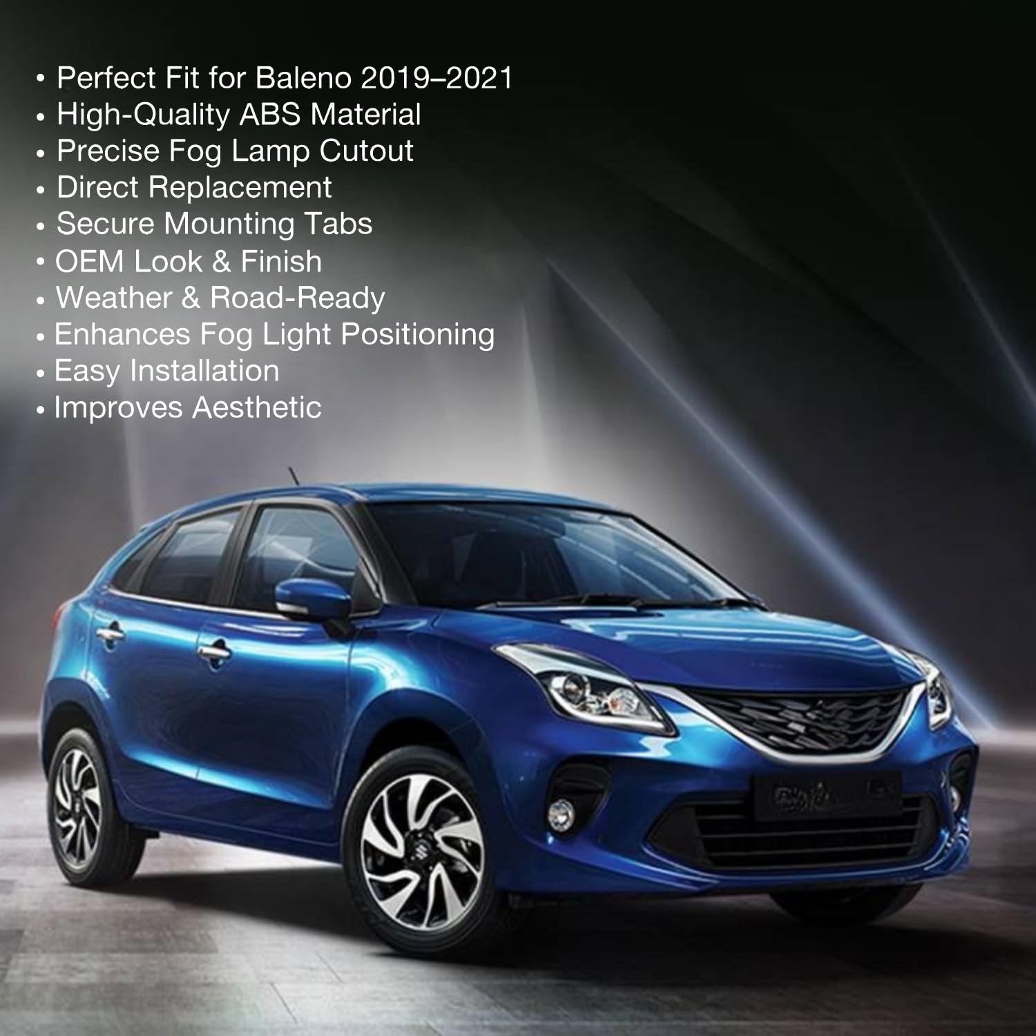 Audio Wheels 3 Inch Fog Lamp Mounting Cover/Bracket Kit - Car & Vehicle Fog Brackets | Direct Replacement Set | Compatible with Maruti Suzuki Baleno 2019-2021