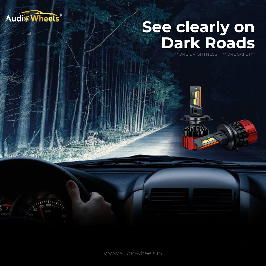 Audio Wheels H4-110W Car Led Headlight Bulbs, 16,000 Lumens Super Bright LED Headlight Conversion Kit for Cars 6000K Cool White Quick Installation Halogen Replacement, Pack of 2