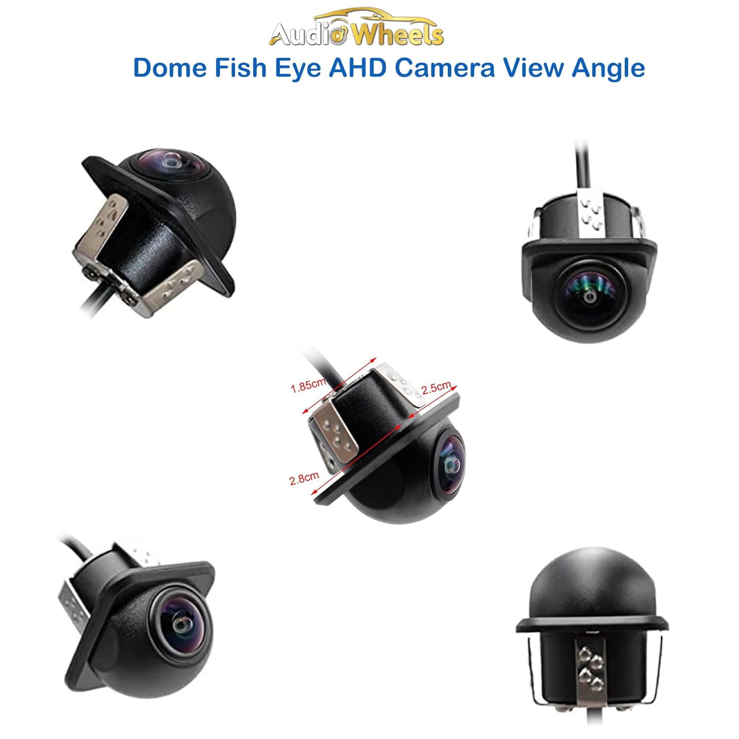 Audio Wheels Car Dome Fish Eye Moving Camera Backup Rearview Vehicle Automotive Parking HD Night Vision 170-degree Reversing Surveillance AHD Lane Departure Warning Road Safety Monitoring.