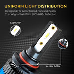 Audio Wheels 9005 60W Car Led Headlight Bulbs,16,000 Lumens Super Bright LED Headlight Conversion Kit for Cars 6000K Cool White Quick Installation Halogen Replacement, (9005-60W)