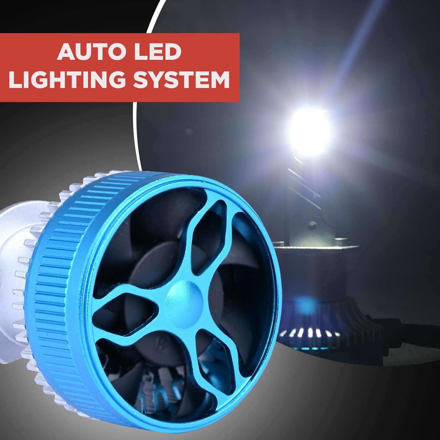 Audio Wheels H1-100W Car LED Headlight Conversion Kit – 20,000 Lumens Super Bright 6000K Cool White, Quick Installation Halogen Replacement, Pack of 2 (H1)