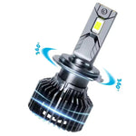 Audio Wheels H7 LED Headlight Bulbs – 160W High-Performance Lighting, 16,000 Lumens Brightness, 6000K Cool White Glow, Quick and Easy Installation for Enhanced Nighttime Visibility.