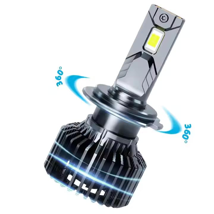 Audio Wheels H7 LED Headlight Bulbs – 160W High-Performance Lighting, 16,000 Lumens Brightness, 6000K Cool White Glow, Quick and Easy Installation for Enhanced Nighttime Visibility.