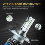 Audio Wheels H4 LED Headlight Bulbs – 60W, 16,000 Lumens, 6000K Cool White  HighLow Beam Conversion Kit for Cars  Super Bright, Quick Installation  Pack of 2 with 1-Year Warranty