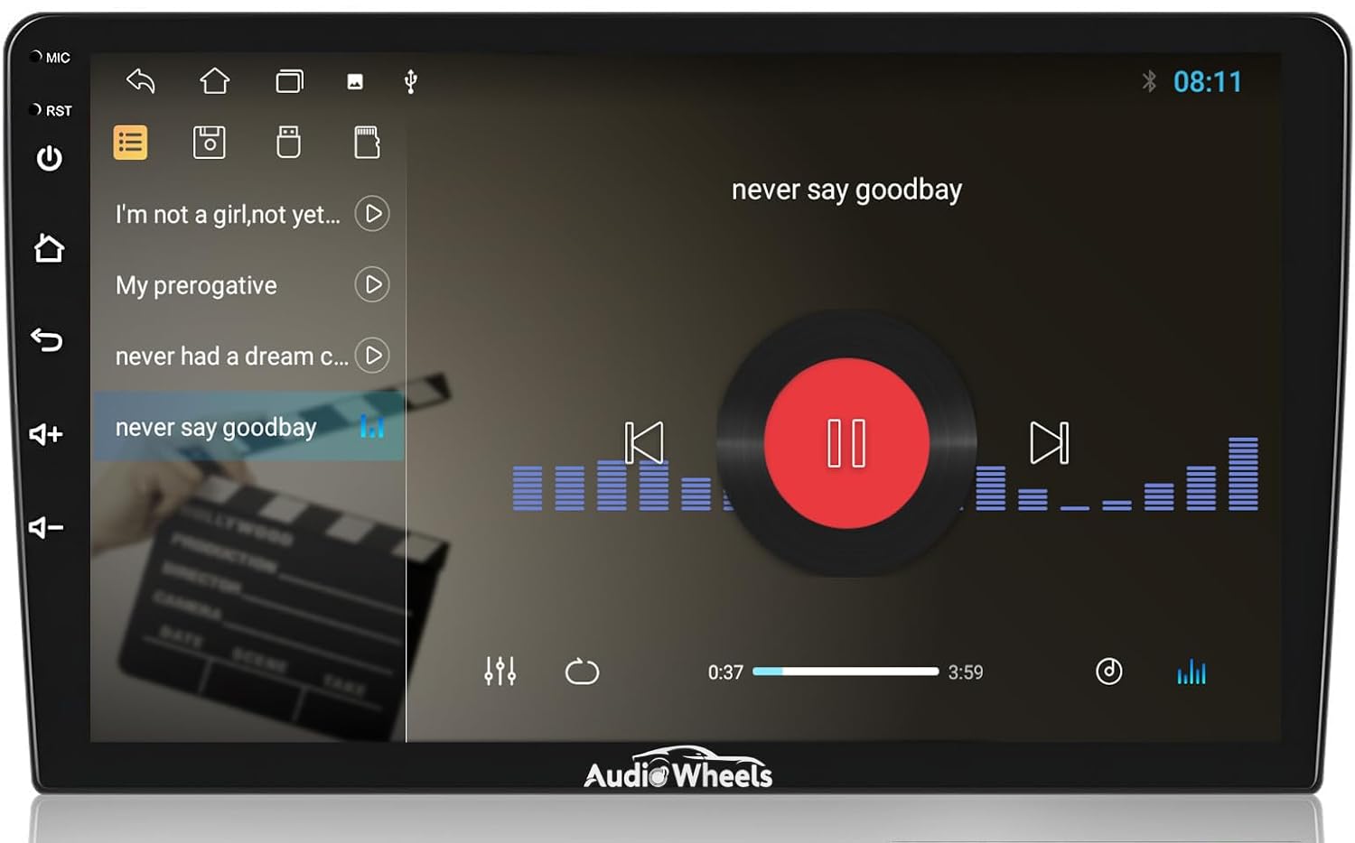 Audio Wheels MediaTek Android Car Stereo HD IPS Display with 2GB/32GB RAM & ROM Touch Screen Radio/BT/GPS Navigation Support WiFi Connection Car Multimedia Audio and Video Player (9 Inch)