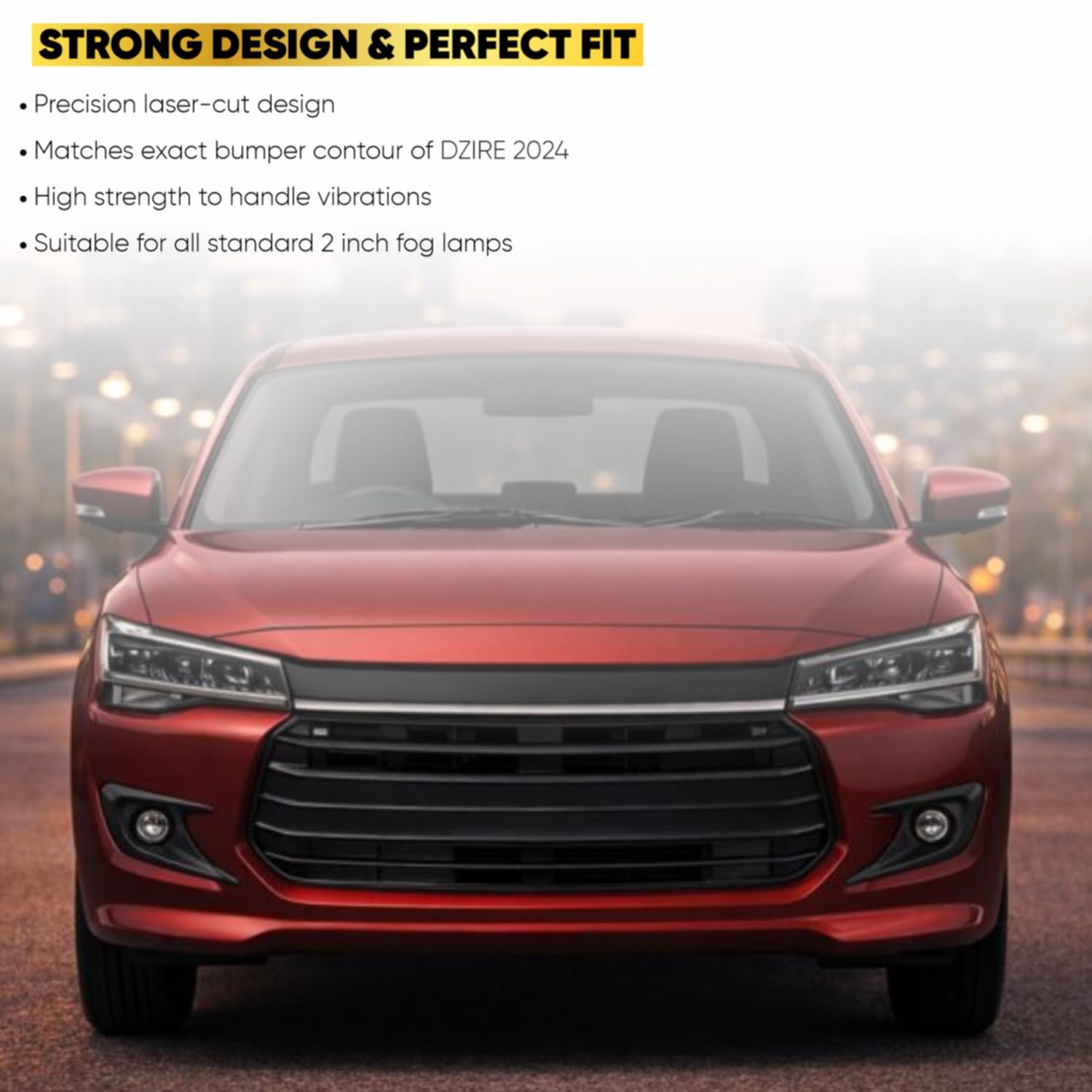 Audio Wheels 2 Inch Fog Lamp Mounting Cover / Bracket Kit - Car & Vehicle Fog Brackets | Direct Replacement Set | Compatible with Maruti Suzuki DZIRE 2024