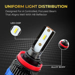 Audio Wheels H8/H11 60W Car Led Headlight Bulbs,16,000 Lumens Super Bright LED Headlight Conversion Kit for Cars 6000K Cool White Quick Installation Halogen Replacement, (H8/11-60W)