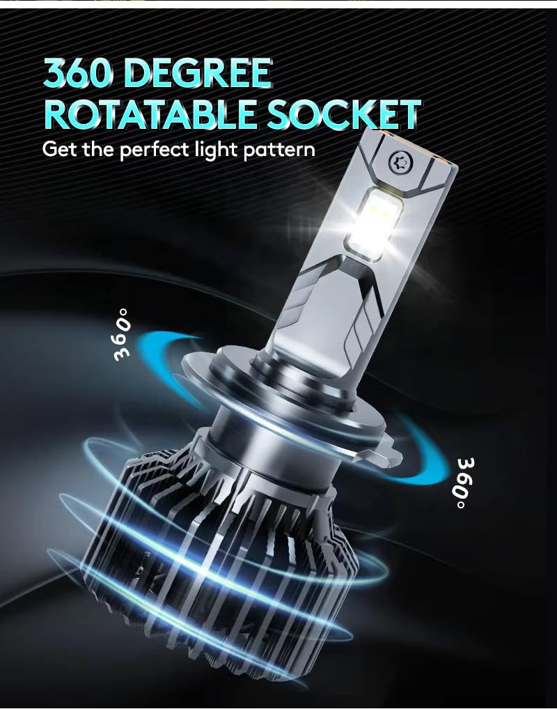 Audio Wheels 9005 LED Headlight Bulbs – 160W High-Performance Lighting, 16,000 Lumens Brightness, 6000K Cool White Glow for Maximum Visibility and Quick Installation.