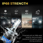 Audio Wheels H4/H19 60W LED Headlight Bulb for Car | 6000K Cool White Projector - Compatible Upgrade | Night Eye Style Plug & Play LED Bulb