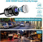 Audio wheels 1920x1080 Pixel AHD Backup Camera, Switcher Loop Cable, IP68 Waterproofing, Night-Vision car Reverse Camera compitable with Car Android Stereo. - Audio Wheels