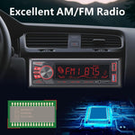 Audio Wheels Car Radio Bluetooth Single DIN Car Stereo Audio, MP3 Player Car Stereo 1 DIN with Bluetooth Handsfree/FM/Dual USB/TF/AUX/EQ/Quick Charge, with Wireless Remote Control (S-820)