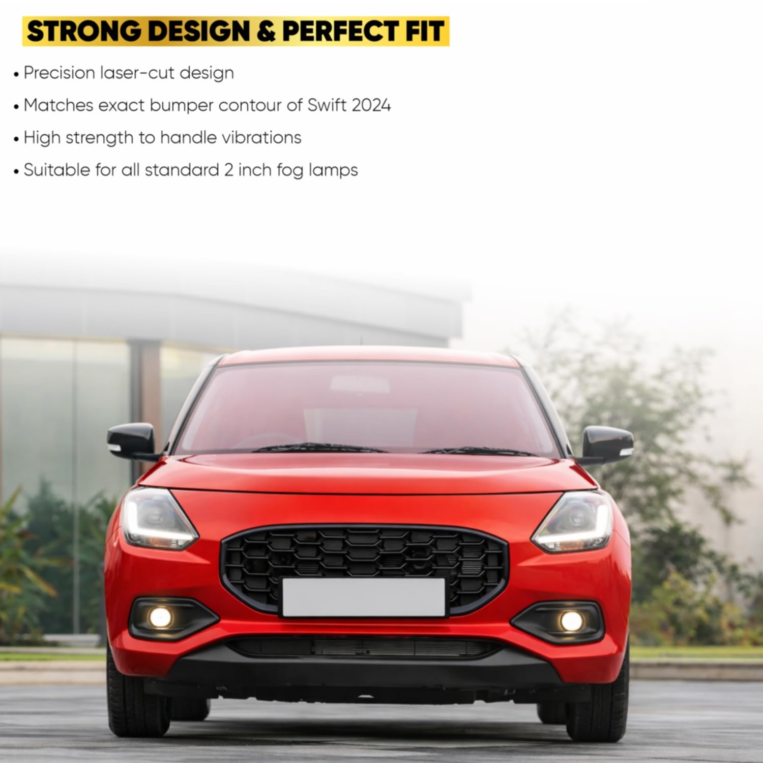 Audio Wheels 2 Inch Fog Lamp Mounting Cover/Bracket Kit - Car & Vehicle Fog Brackets | Direct Replacement Set | Compatible with Maruti Suzuki SWIFT 2024 (2 INCH)