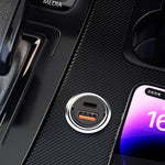 Audio Wheels 130W Dual Output Car Fast Charger – 100W USB & 30W Type C PD, Fast Charging Adapter Wide Compatibility for iPhone, Android Smartphones, and Tablets.