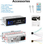 Audio Wheels Car Radio Bluetooth Single DIN Car Stereo Audio, Car Audio with Handsfree and Remote Control,Supports FM/ MP3/SD/AUX/Dua USB/EQ/Quick Charge | Not a CD Player