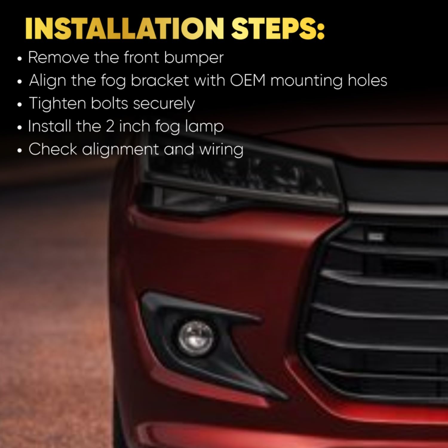 Audio Wheels 2 Inch Fog Lamp Mounting Cover / Bracket Kit - Car & Vehicle Fog Brackets | Direct Replacement Set | Compatible with Maruti Suzuki DZIRE 2024