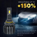 Audio Wheels 9006 Tri Colour LED Headlight Single Beam 120W (15000LM) | 6000K/4300K/3000K | IP68 Waterproof Plug & Play Car Headlamp 12V/24V with Advanced Cooling