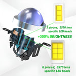 Audio Wheels 3 Inch LED Projector Fog Lamp with Cover - 120W, 6000K White (15000LM) with Blue Tint Film | 12V/24V Fog Light for Car & Vehicle Modification | For Hyundai Grand i10 Nios