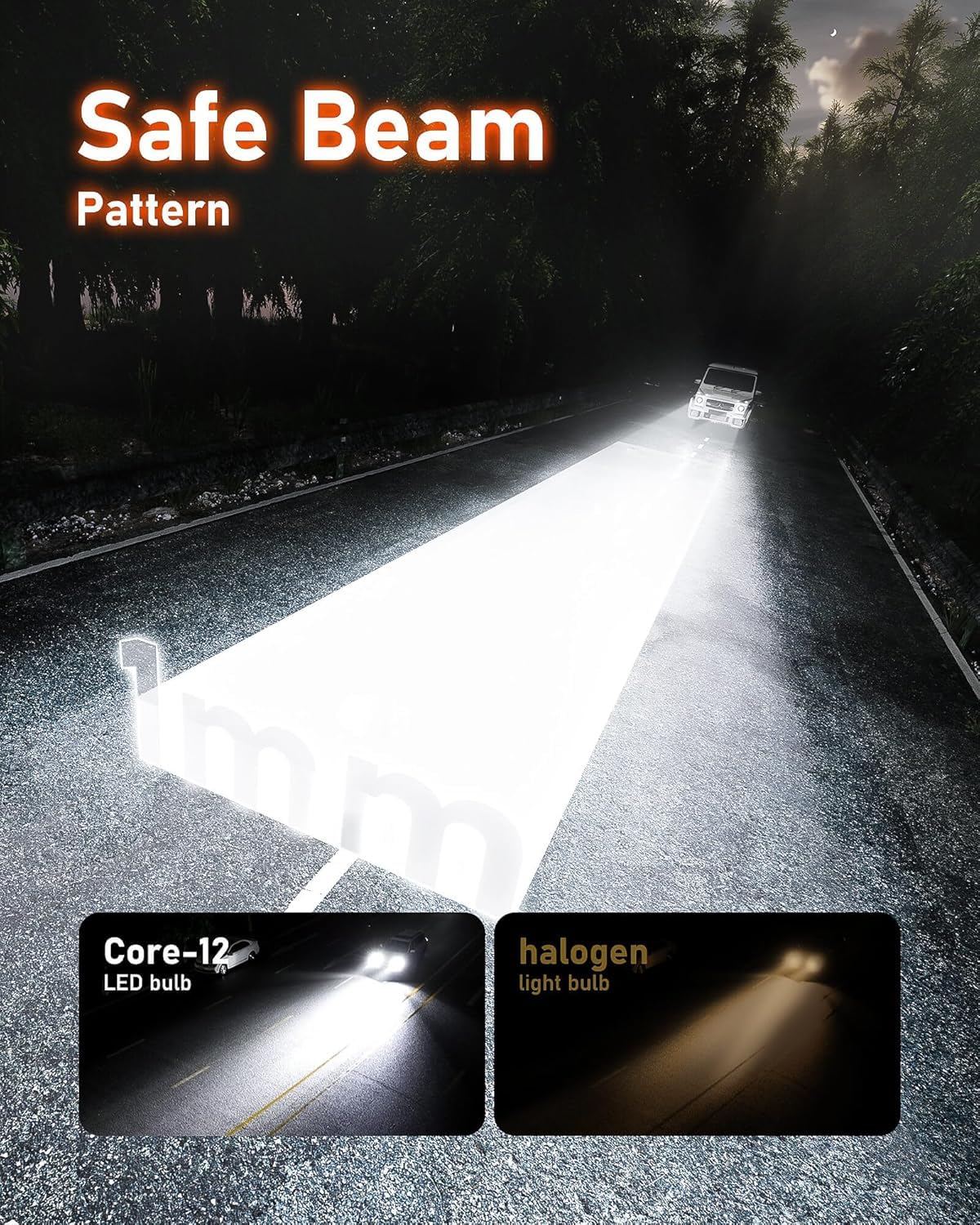 Audio Wheels H1 Car LED Headlight Conversion Kit - 110W, 16000LM, Super Bright 6000K Cool White Light Bulbs, IP68, Plug-N-Play, 2-Year Warranty