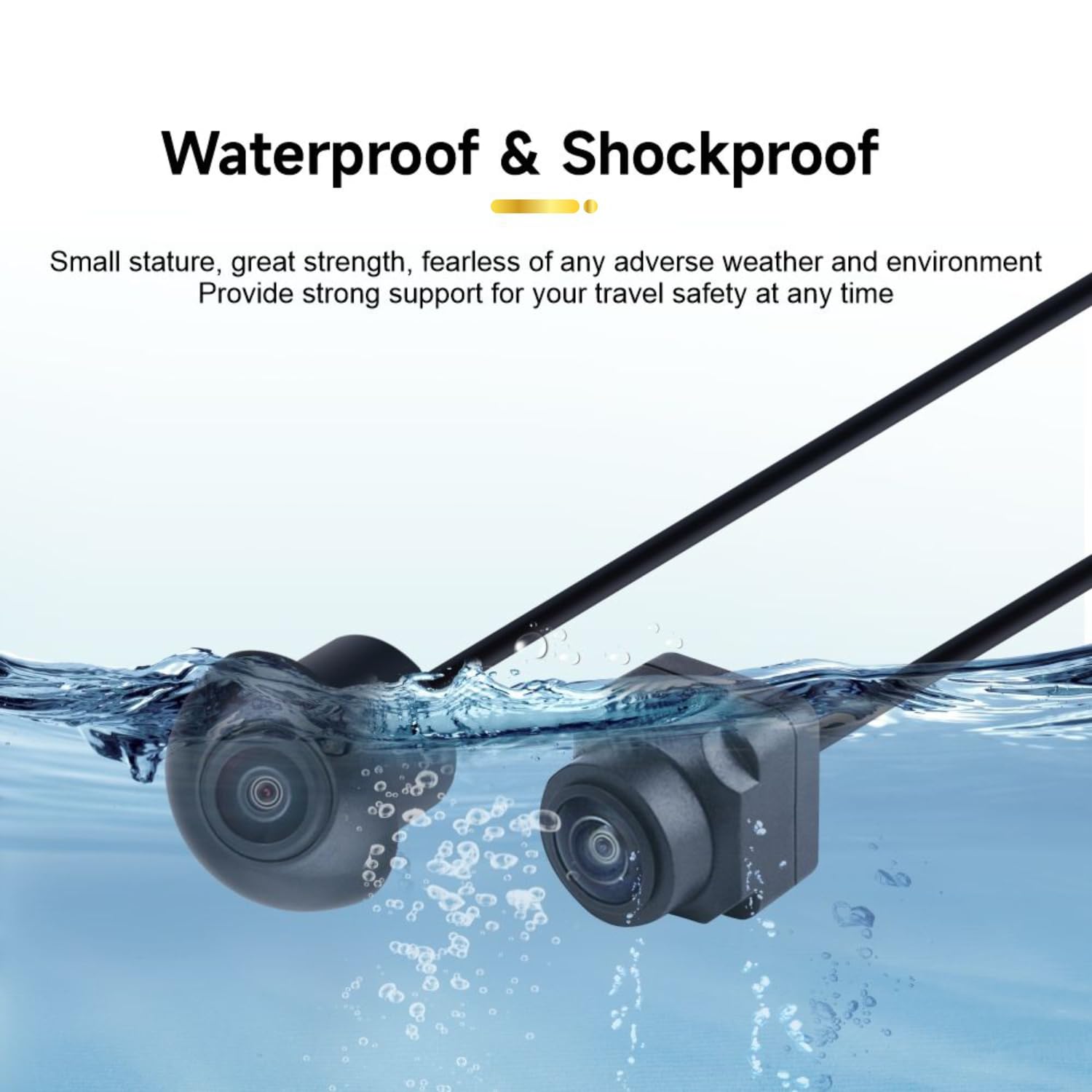 Audio Wheels Universal 360° 3D Bird View Car Security System - 1080P Full HD Surround Camera Kit with CMOS Sensor, Night Vision, Water-Resistant & Parking Assistant