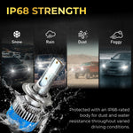 Audio Wheels H7 60W Car Led Headlight Bulbs,16,000 Lumens Super Bright LED Headlight Conversion Kit for Cars 6000K Cool White Quick Installation Halogen Replacement, (H7-60W)