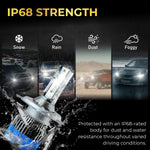 Audio Wheels H4/H19 60W LED Headlight Bulb for Car  6000K Cool White Projector - Compatible Upgrade  Night Eye Style Plug & Play LED Bulb