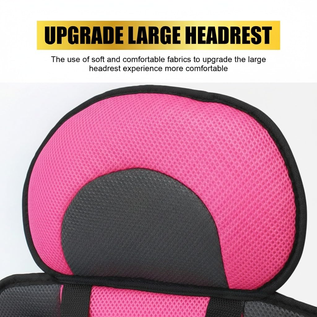 Audio Wheels Portable and Foldable Baby Seat Cushion with Adjustable Shoulder & Back Straps, Universal Fit for Car, Bicycle, Stroller, Sofa & High Chair (Toddlers & Kids 6 Months-4 Years) (Pink)