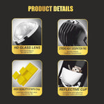 Audio Wheels 1.8 Inch LED Projector Fog Lamp with Cover - 120W, 6000K White (15000LM) with Blue Tint Film | 12V/24V Fog Light for Car & Vehicle Modification | For Toyota Innova Hycross