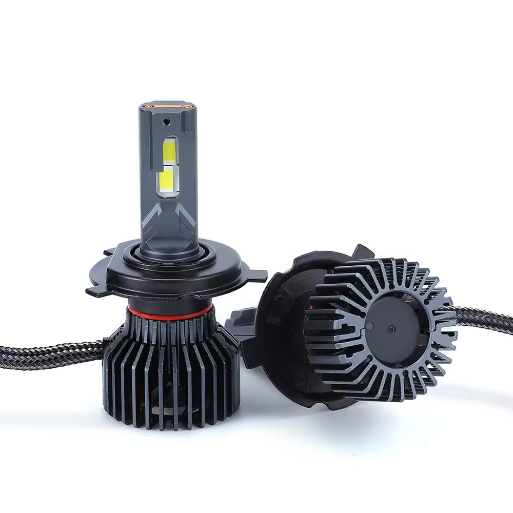 Audio Wheels H4 Car LED Headlight Bulbs, 110W 16,000 Lumens Super Bright LED Headlight Conversion Kit For Cars 6000K Cool White Quick Installation Halogen Replacement, Set Of 2