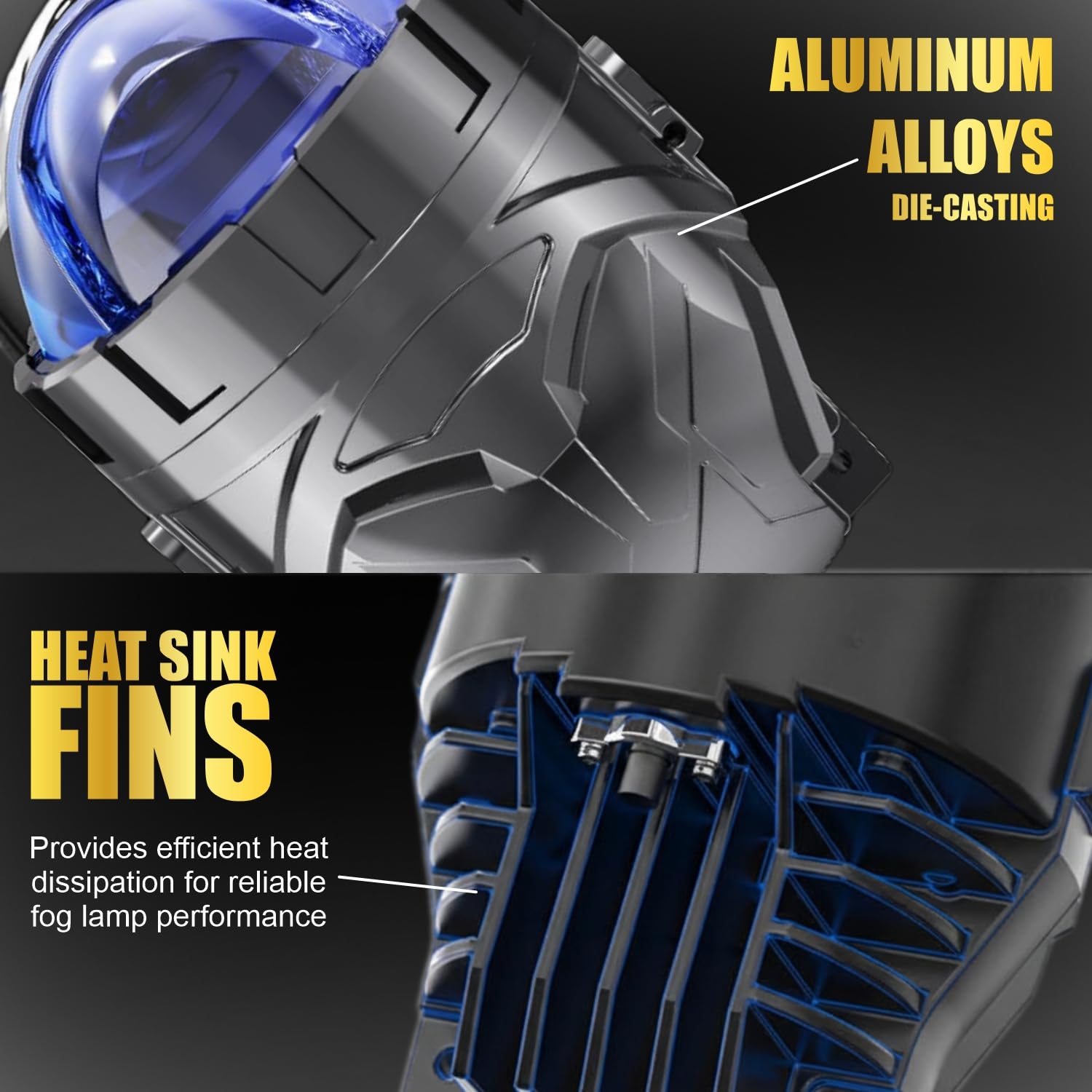 Audio Wheels 3 Inch LED Projector Fog Lamp 200W  25,000 Lumens  Dual Color 6000K 4500K  1200m Beam  Glare-Free High Beam  1 Year Warranty