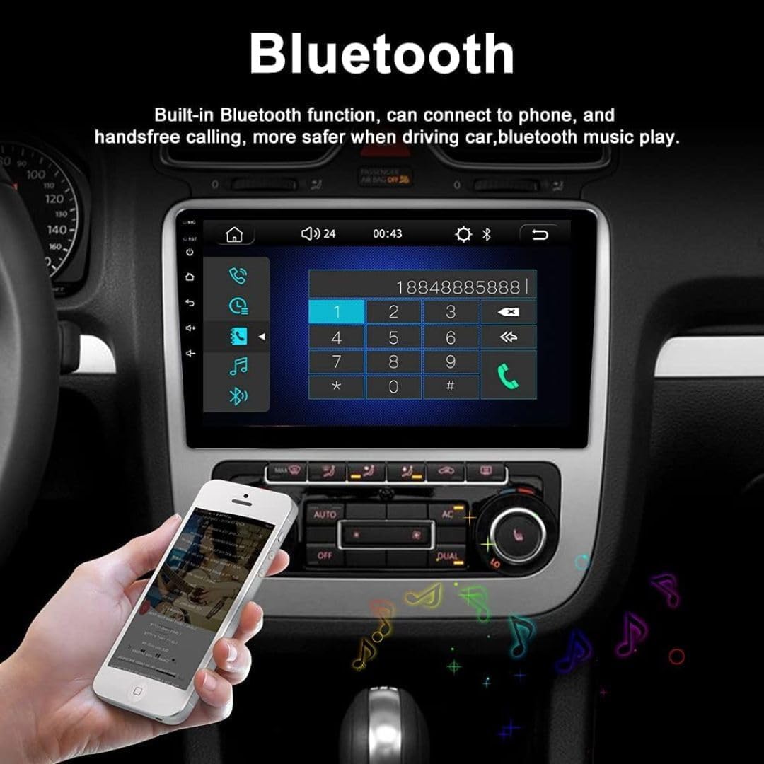 Audio Wheels Wireless CarPlay & Stereo Auto 9 Inch 1280P Car Android Display with Gorilla Glass | Android 13 | TS-9 Processor | 2GB & 32GB +Frame+HD Camera Included (Hyundai i10 Grand)
